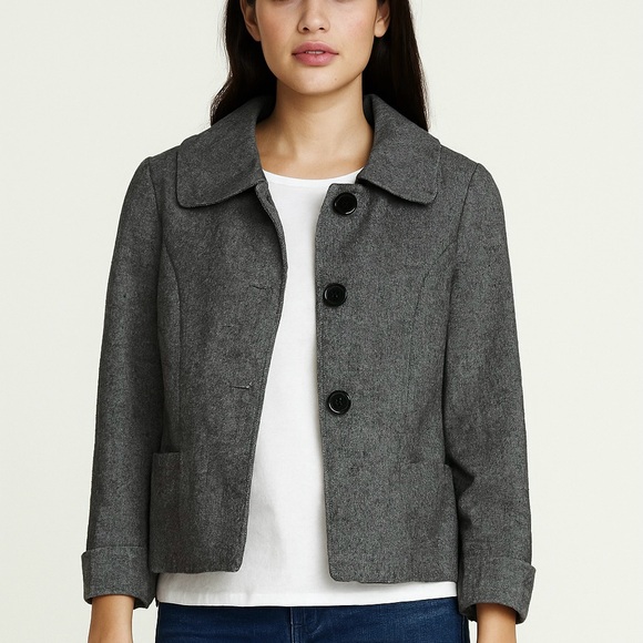 Harve Benard Jackets & Blazers - Harve Benard Classic Wool Blend Button Front Blazer Size Petite Medium